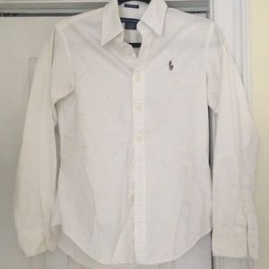 Women’s White Ralph Lauren Button Down